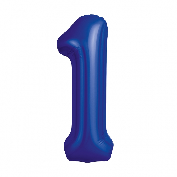 Шар Цифра "1" Slim Полуночно-синий (в упаковке)