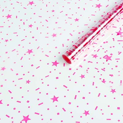 Пленка глянцевая "Звездопад" Розовый