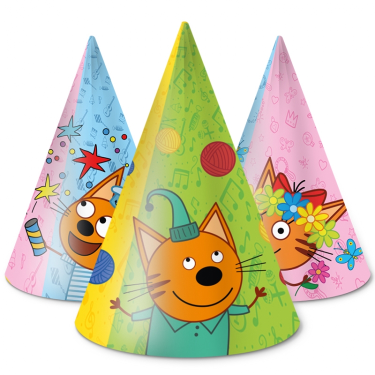 Колпаки "Три Кота" Играем вместе, Ассорти (в упаковке)