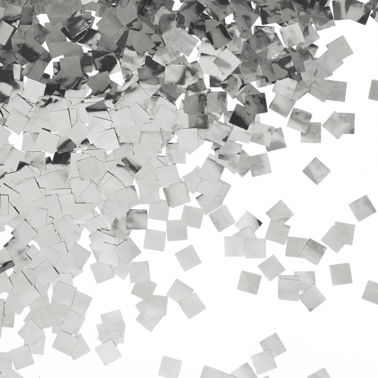 Конфетти фольга "Квадрат" Серебро, Металлик